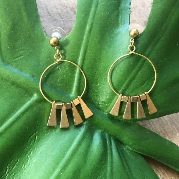 sparklefarm Jewelry - Sparklefarm Brass Boho Chic Hoop Earrings NWOT